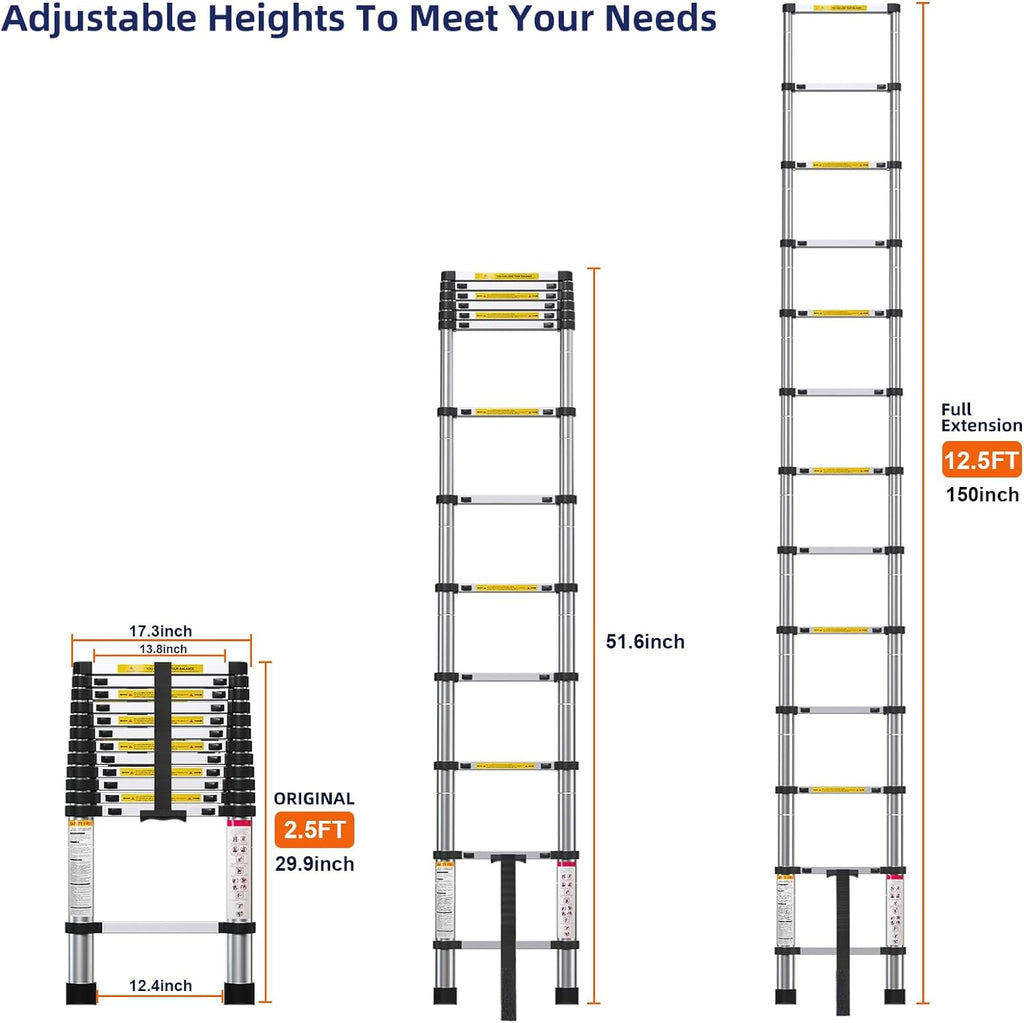 10.5ft Aluminum Telescoping Ladder with Hook J968312