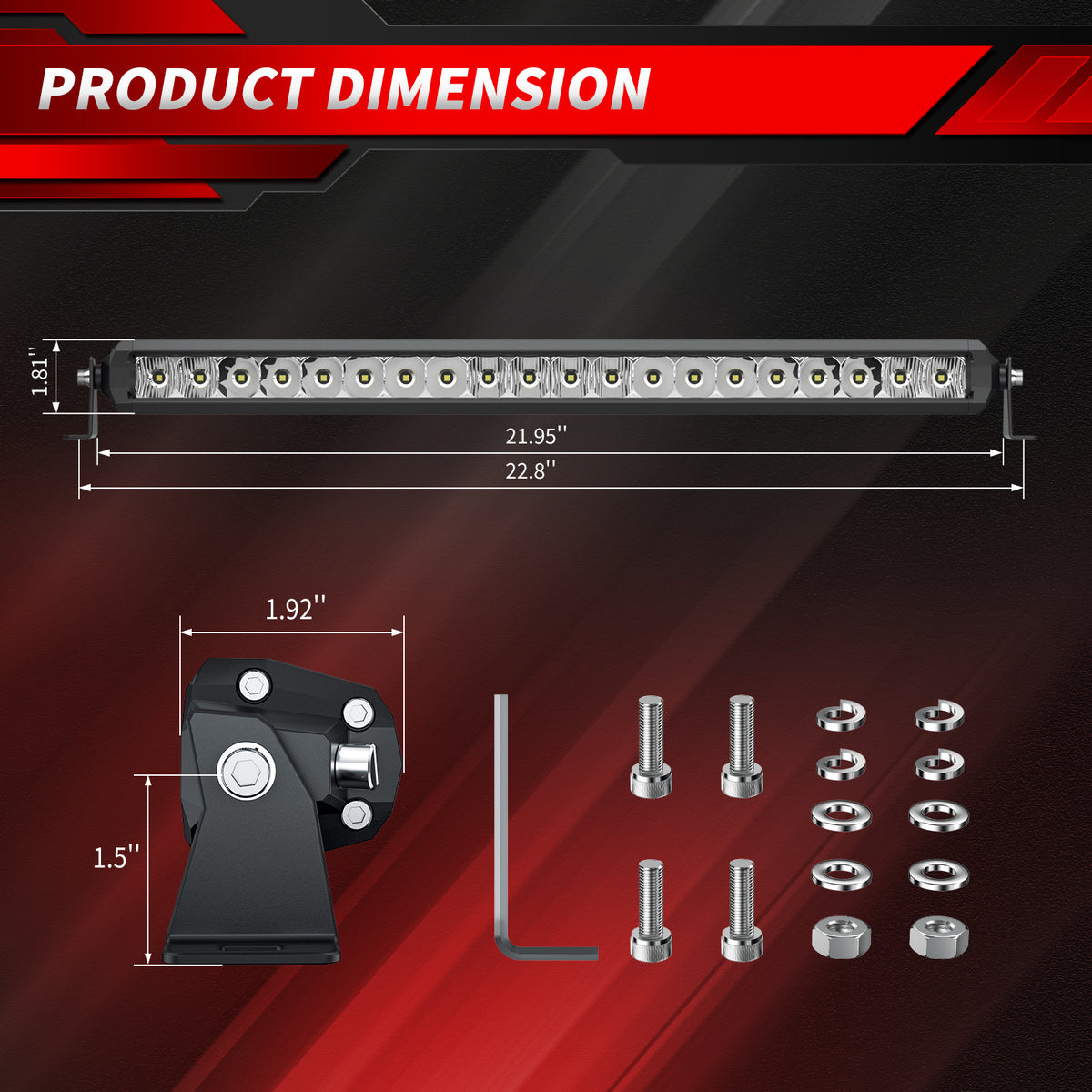 20 inch 100W LED Work Light D48849