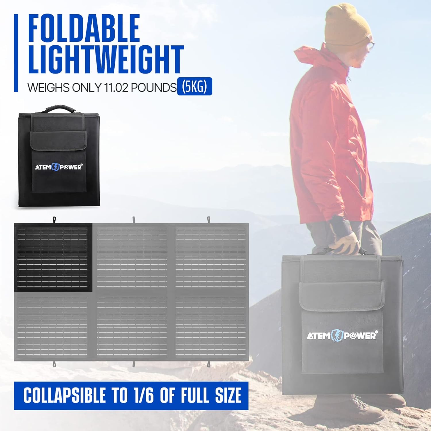 120W Portable Foldable Solar Panel with 20A MPPT Charger Controller S246