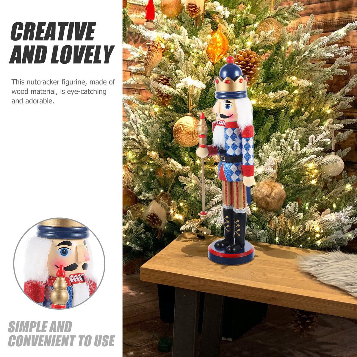 Nutcracker Wooden Ornament Decor Doll Z22613