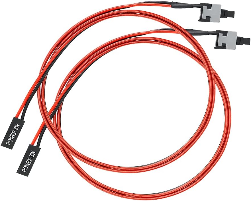 2pcs 55CM 2 Pin PC Power Cable Push Button ATX Computer Switch Wire Restart Switch T2130