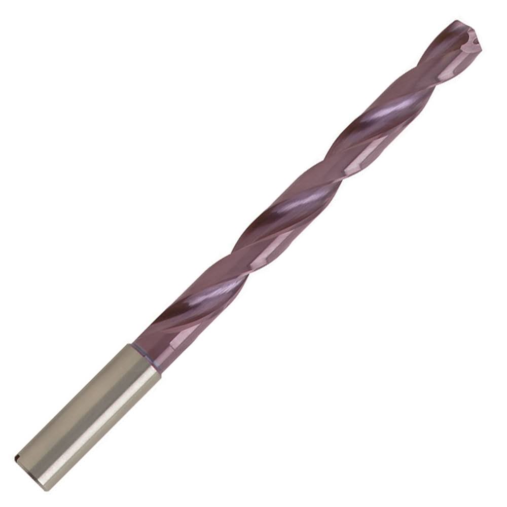 11.1mm Carbide Coolant Fed Drill, Reinforced Straight Shank, 106mm LOC J35016