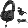 Black HD 300 Pro Headphones with Headphone Holder & Stereo 1/4 Male Phone TRS Headphone Extension Cable 10' E4606