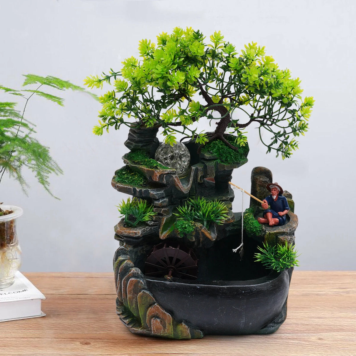 Indoor Rockery Waterfall Fountain Desktop Fountain with LED Light P89109