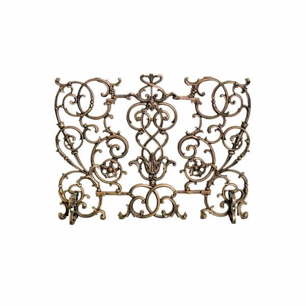 Matte Black Cast Iron Fireplace Screen P374197