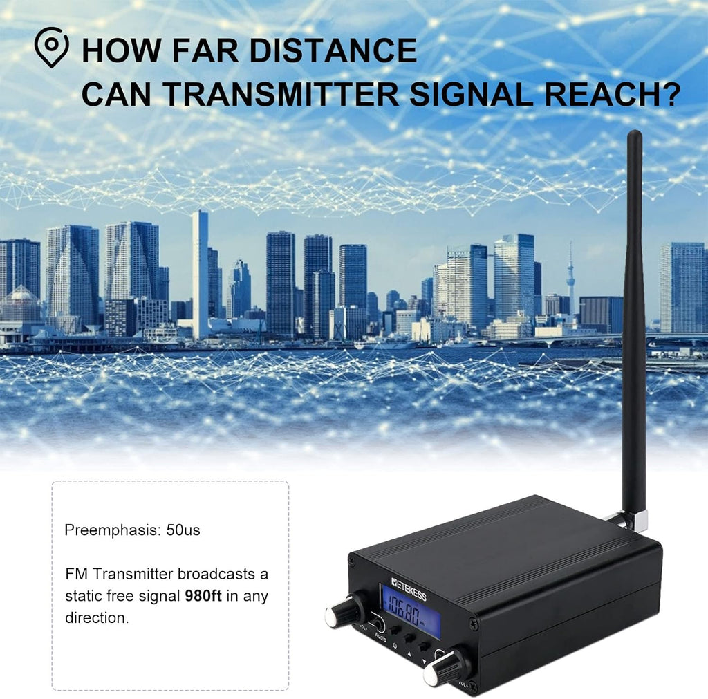 FM Transmitter with 3.5mm Mic Audio Jack B509347