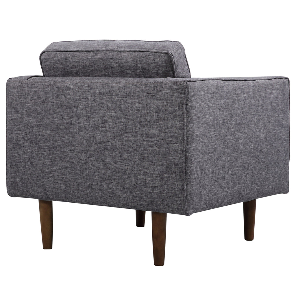 Gray Fabric Button Tufted Back Chair with Track Arms Y776106