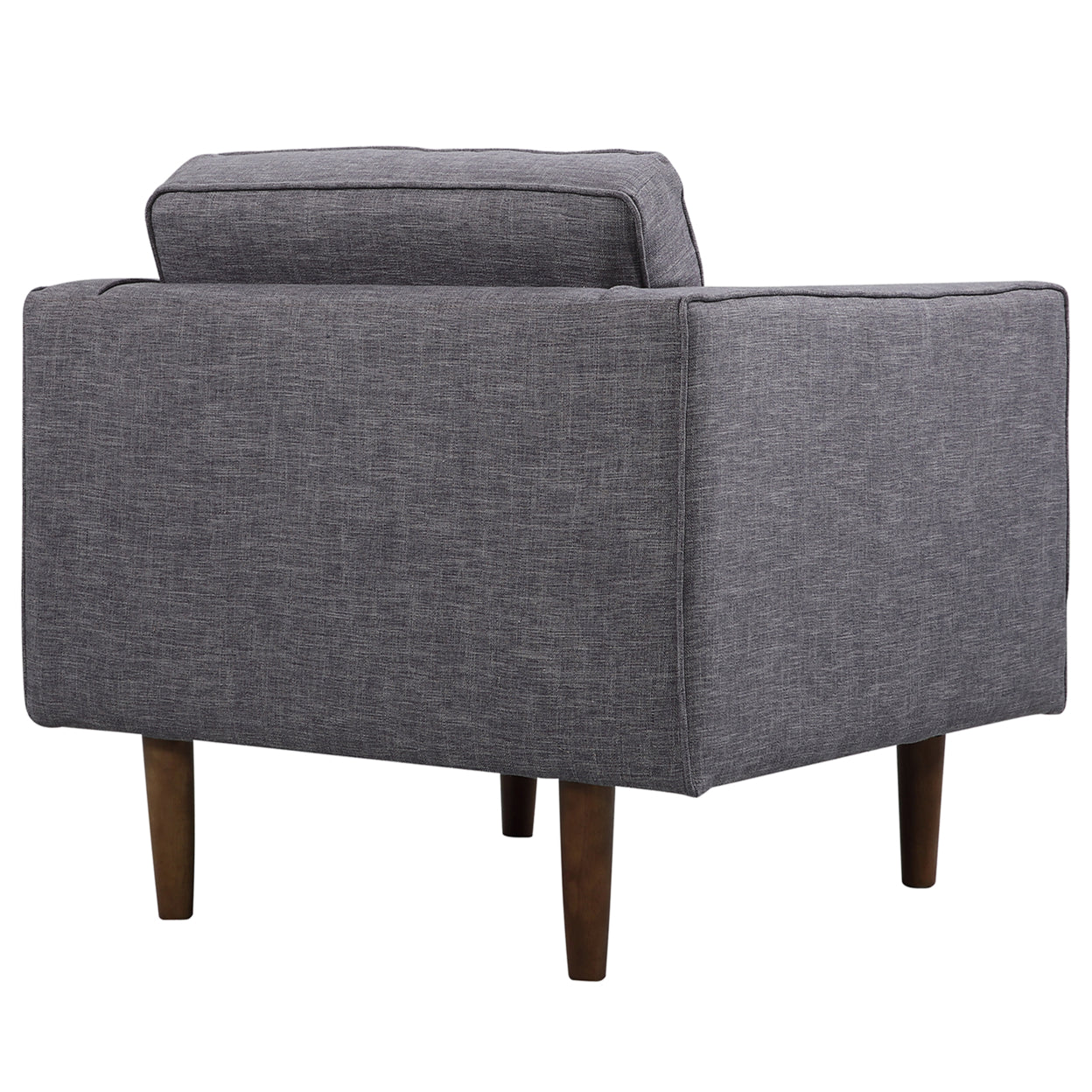 Gray Fabric Button Tufted Back Chair with Track Arms Y776106
