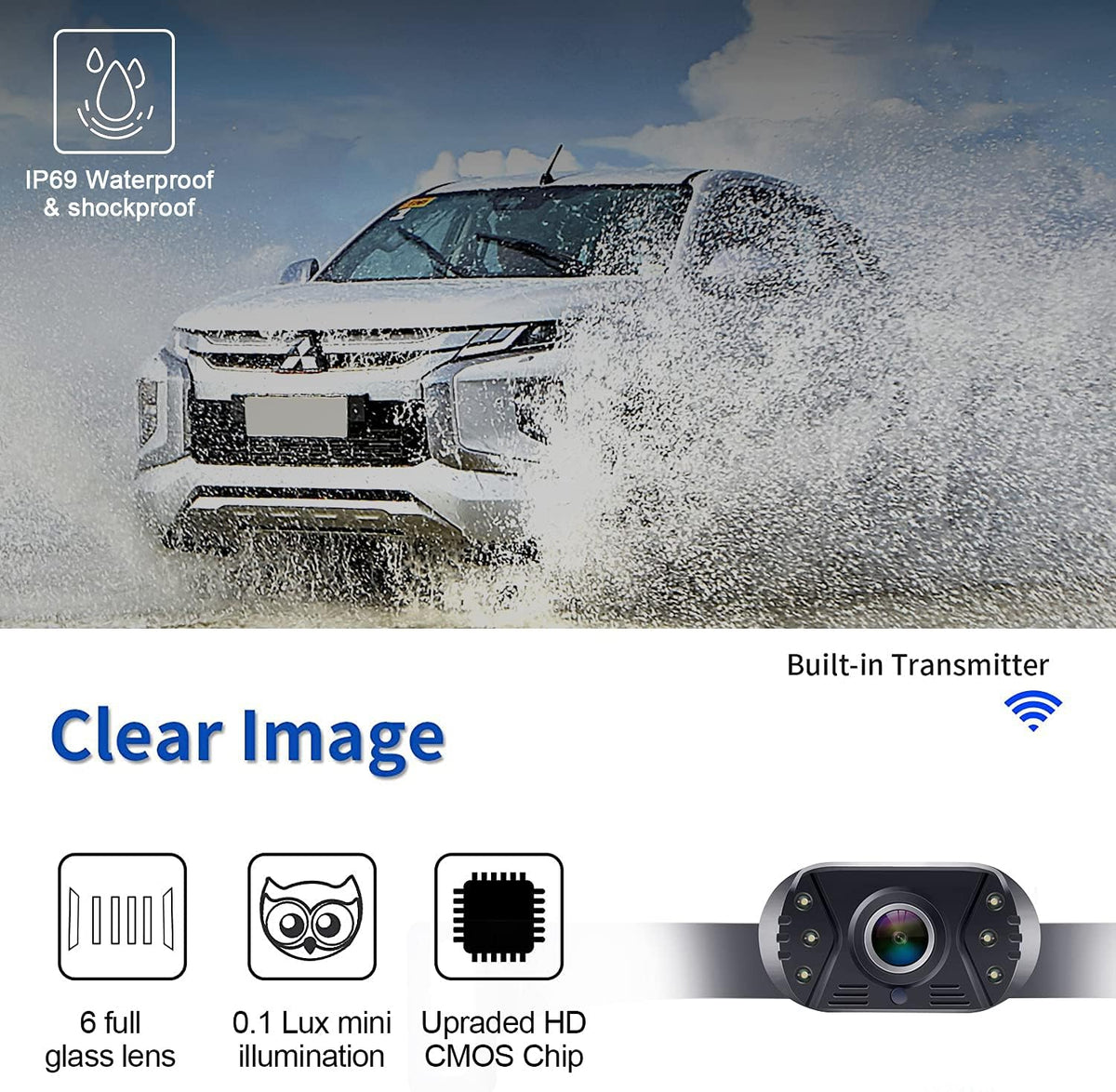 HD 1080P Wireless Backup Camera with 5 Inch Split Screen M112046