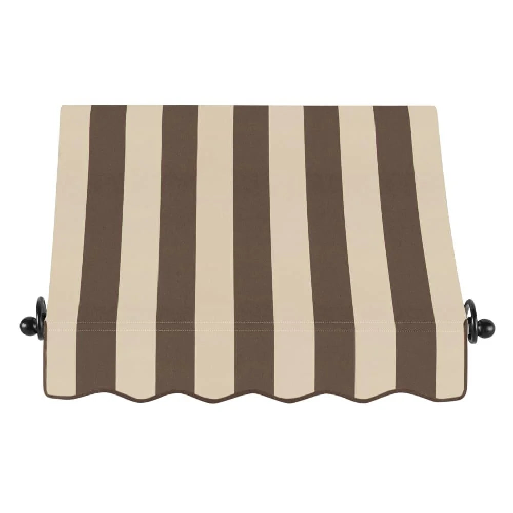Brown/Tan Stripe Acrylic Fixed Awning A475