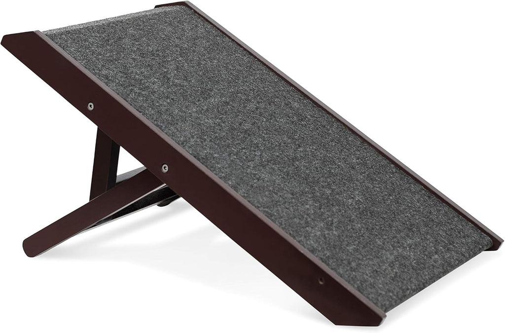 Espresso 13 Wooden Folding Dog Ramp with Carpet D570881