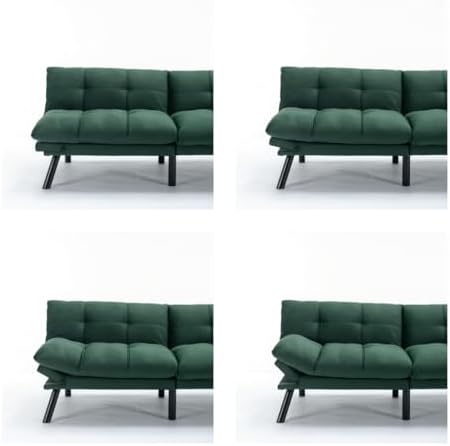 Green Velvet Convertible Sofa Bed E676