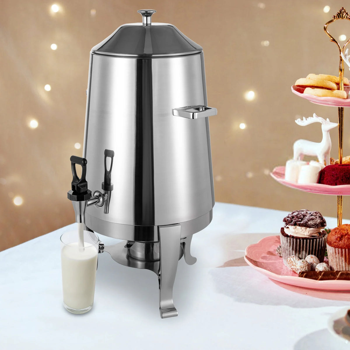 3.43 Gallon Insulated Beverage Dispenser with Spigot Stainless Steel O373976