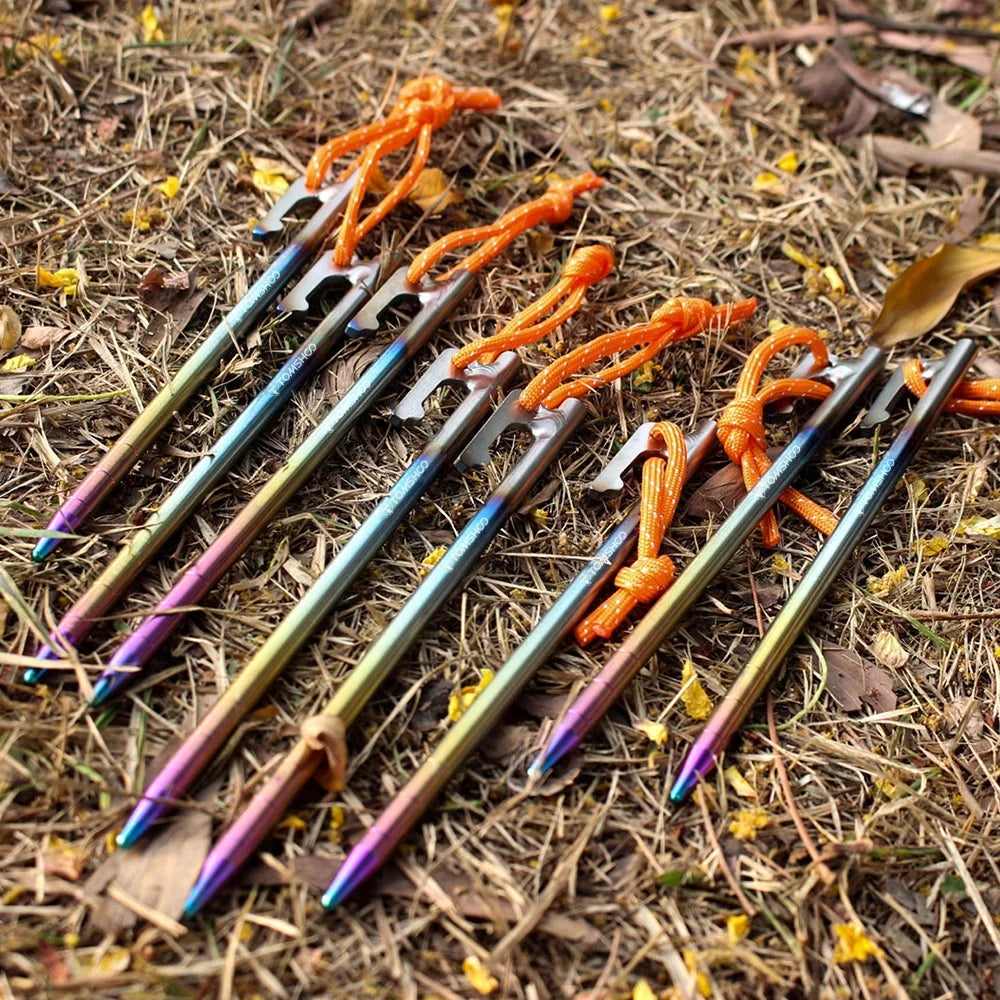 Titanium Tent Stakes 6pcs Ultralight with Reflective Loop (30cm) G821678