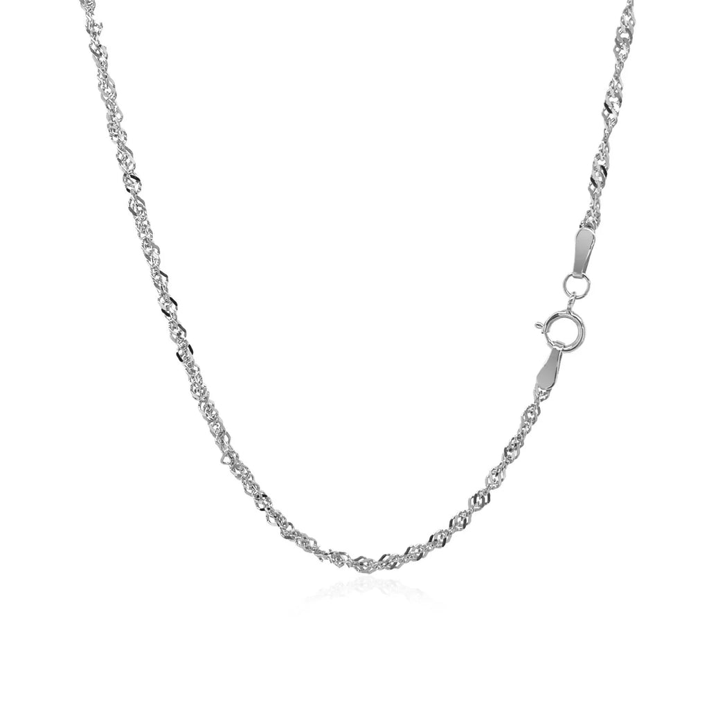 14K White Gold 1.75 mm Singapore Chain 20'' G323