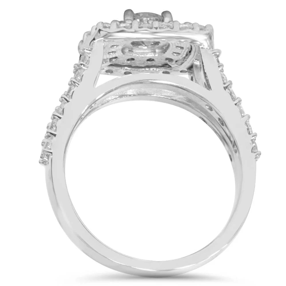 2 Ct Diamond Engagement Halo Ring Set X722