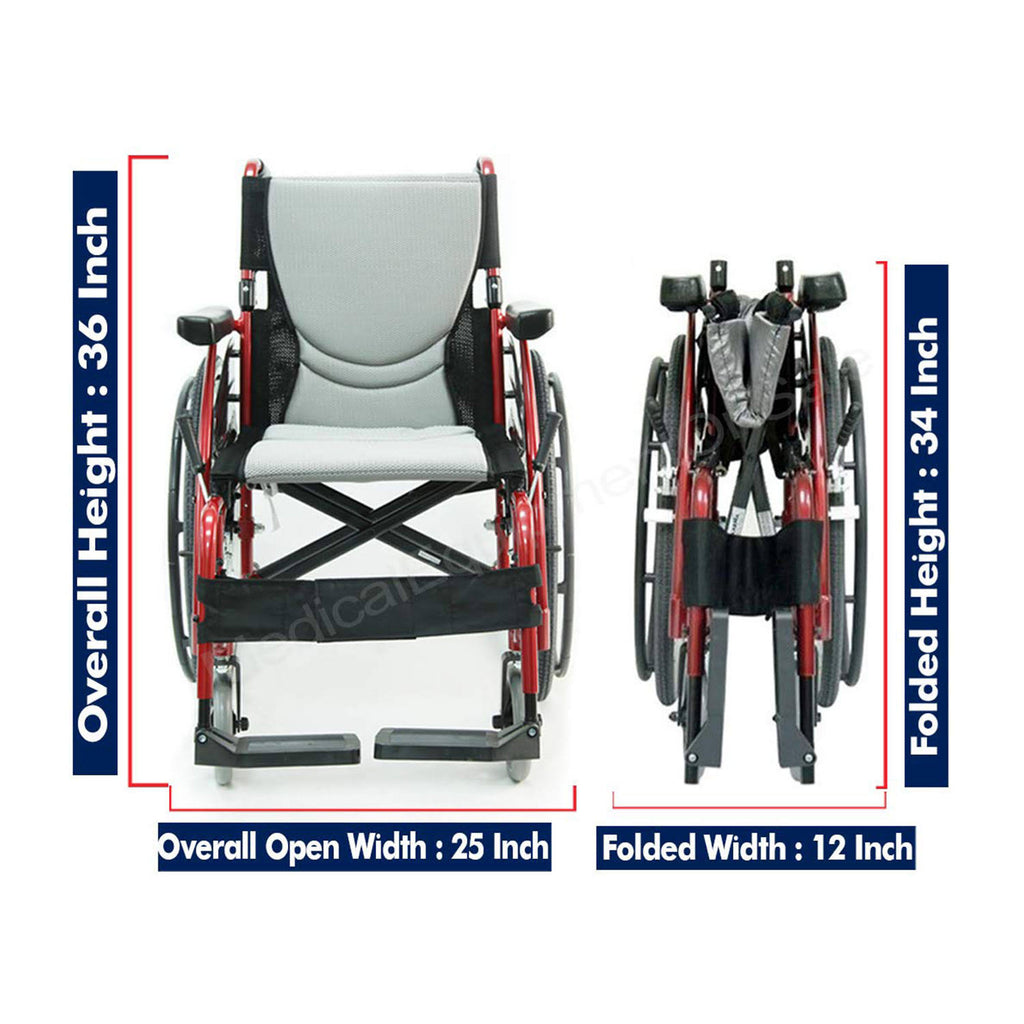 Lightweight Ergonomic Wheelchair with Silver Seat O679217