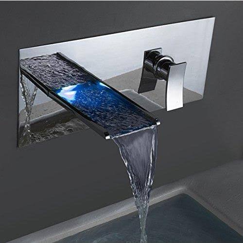 Chrome Finish LED Waterfall Bathroom Faucet O99204
