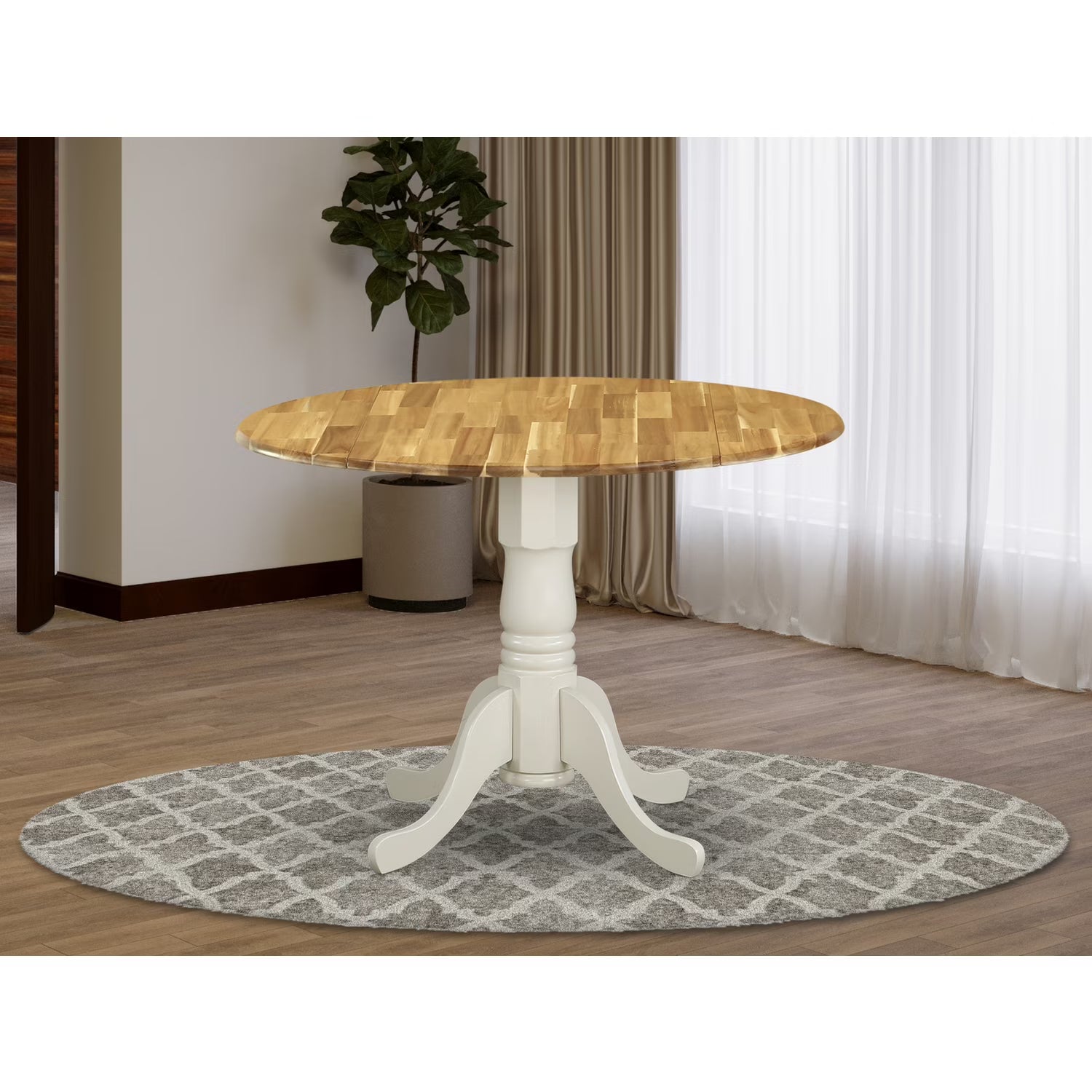 Natural/White Wood Dining Table T3540