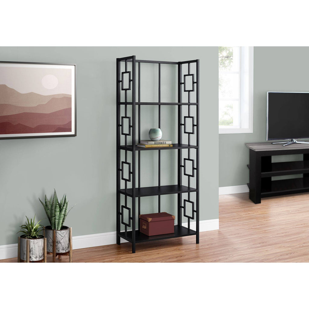 Black Four Tier Etagere Bookcase S625