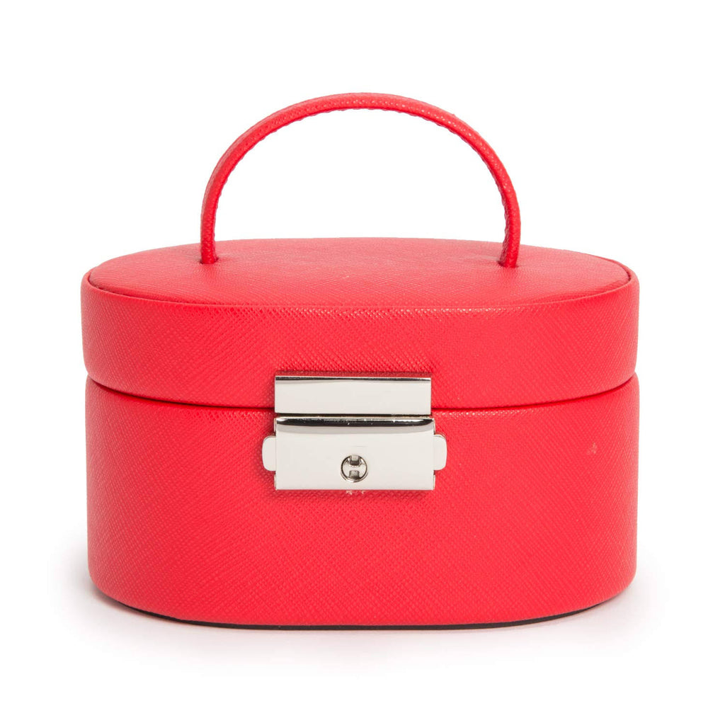 Red Saffiano Mini Oval Box A93797