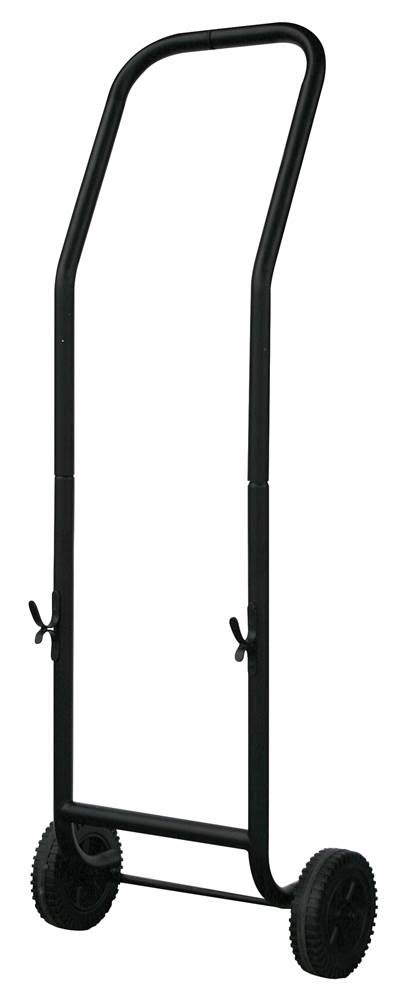 Large Black Wrought Iron Log Rack with Wheel and Removable Cart R8285