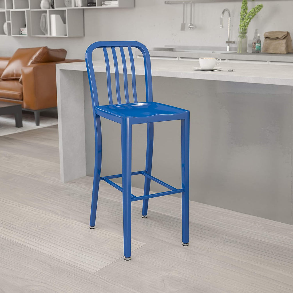 2 Pack 30 High Silver Metal Barstool K85141