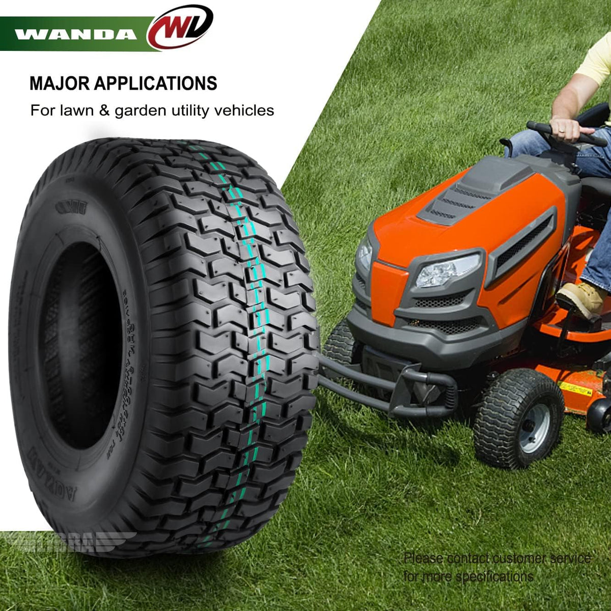 Set 2 13x5.00-6 Lawn Mower Utility Cart Turf Tires 4 ply Pack of 2 P142361