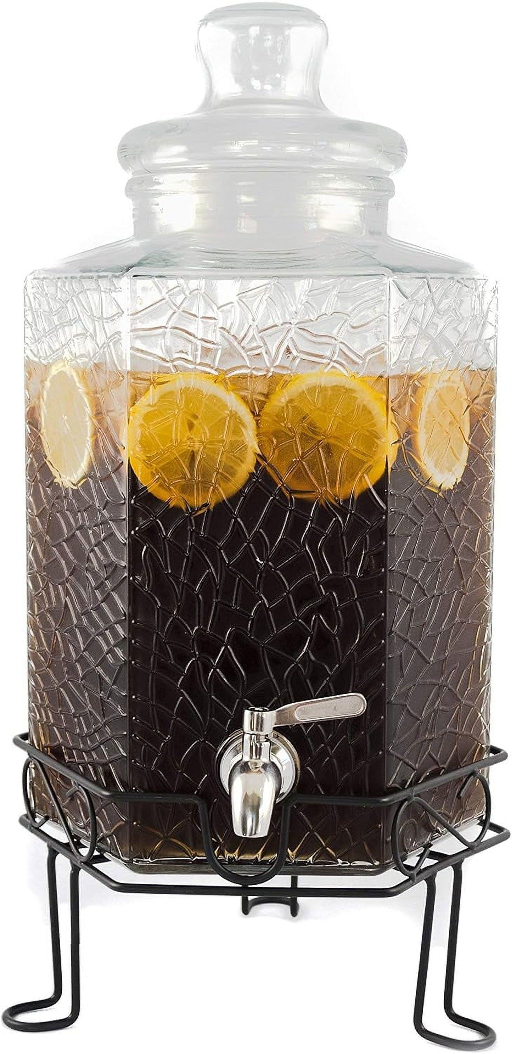 Gallon Glass Beverage Dispenser with Stainless Spigot and Stand G725406
