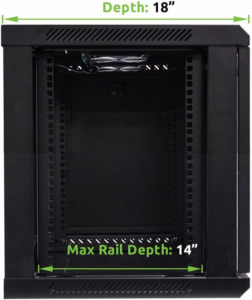 9U Wallmount Cabinet Enclosure with Locking Glass Door J110