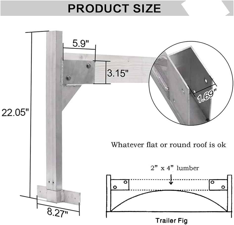 Adjustable Aluminum Roof Ladder Rack Bracket Kit Z9094