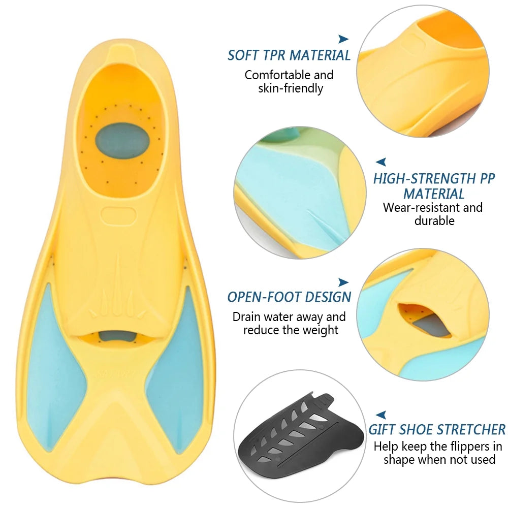 Kids Short Swim Fins for Snorkeling Training A9945