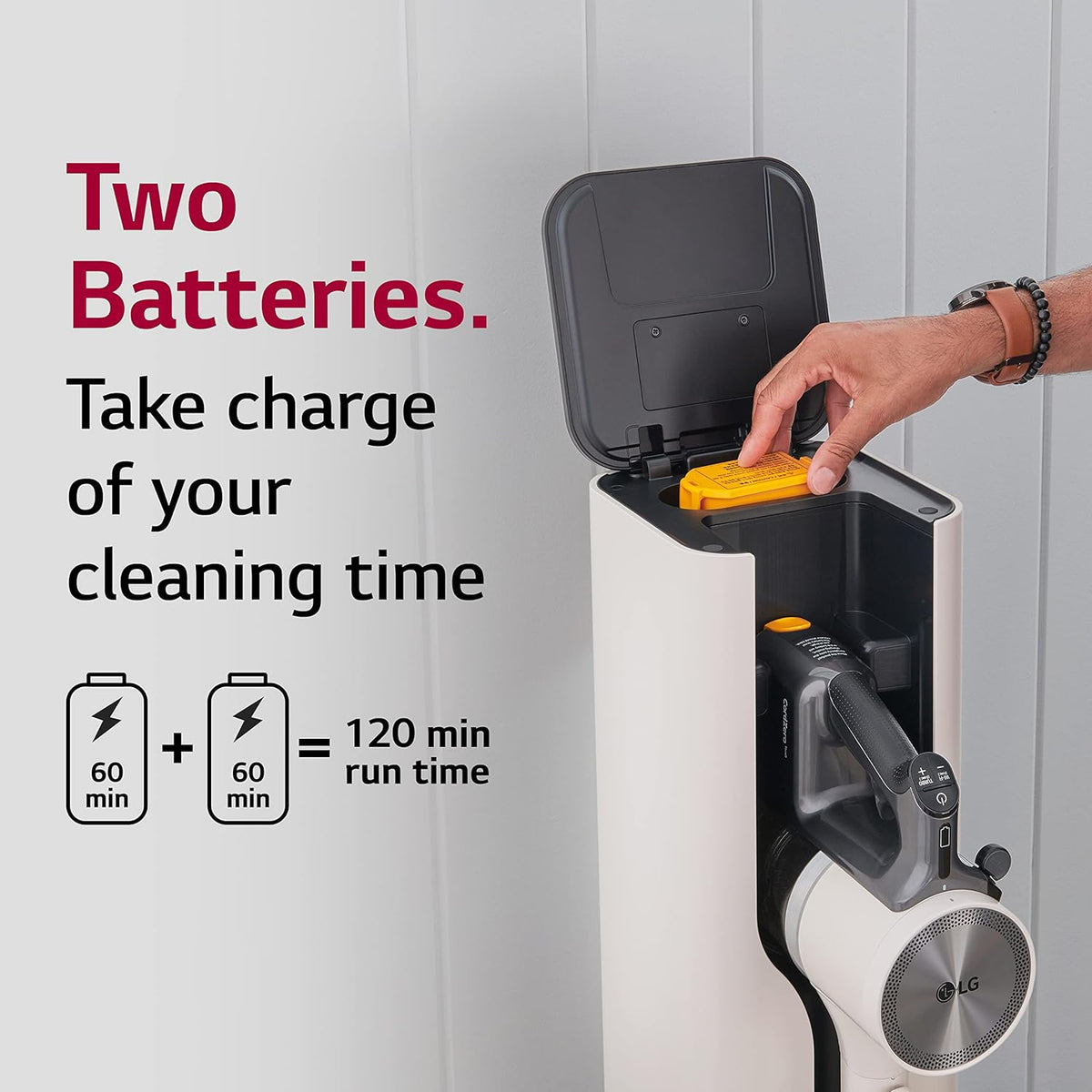Cordless Stick Vacuum Cleaner with Extra Battery, Lightweight, Handheld, Sand Beige X71642