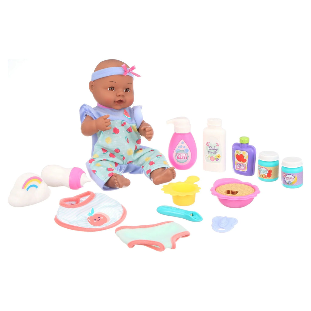 12.5 inch 16 Pieces Play Set, Dark Skin Tone, Brown Eyes N36183