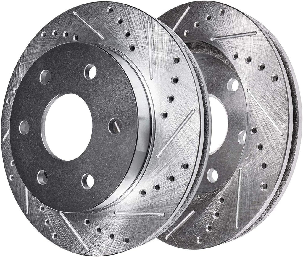 Rear Drilled & Slotted Brake Rotors 2pc Set N37671