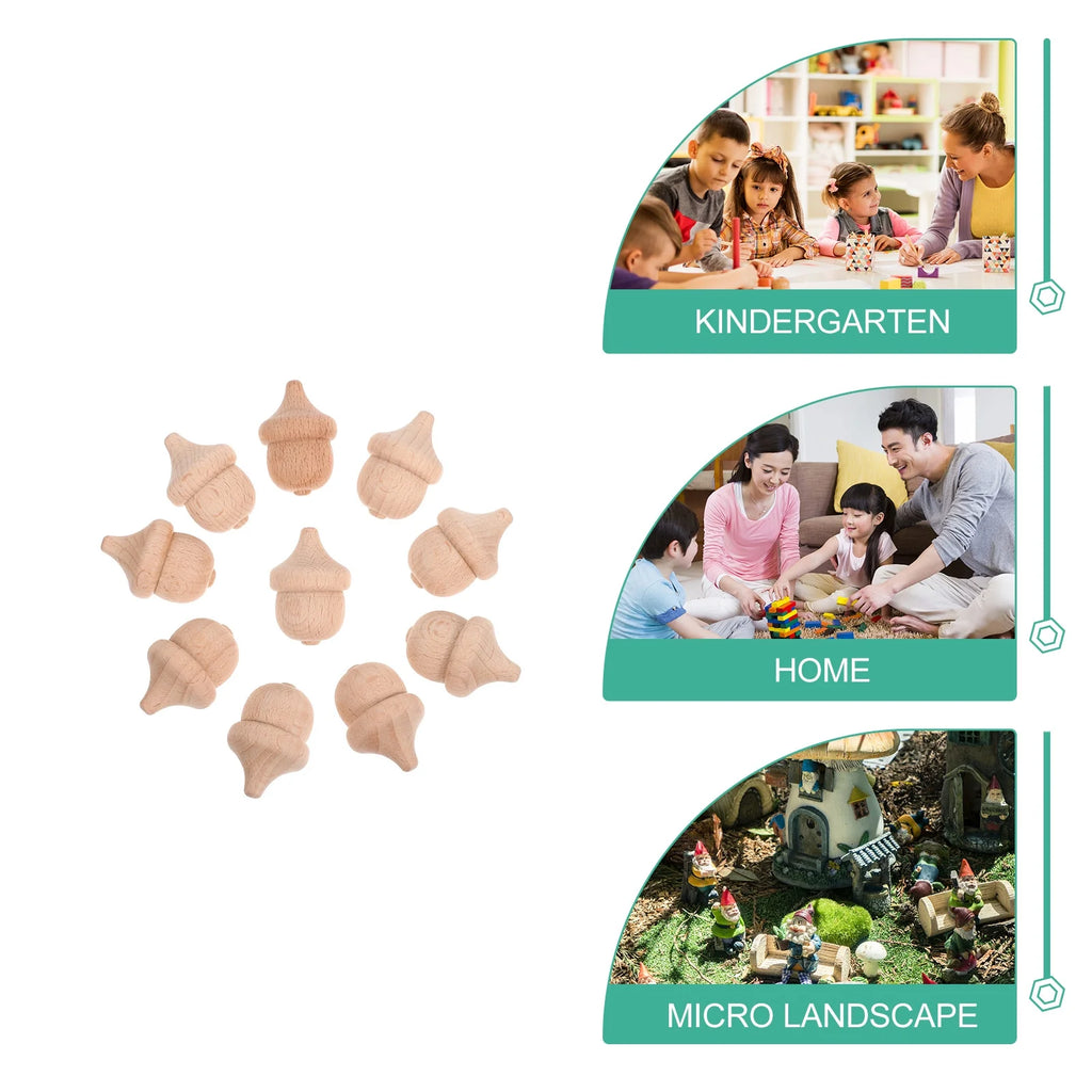 20 Pcs Wooden Acorn Painting Toys DIY Figures V853