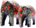 Multicolor Papier Mache and Wood Elephant Sculpture (Pair) S569407