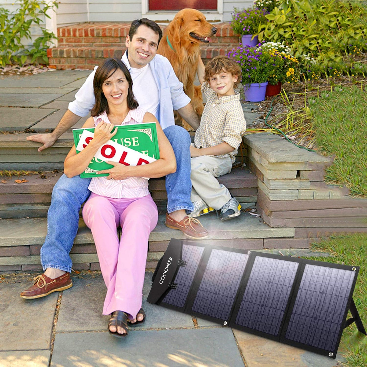 Solar Panel 120W, 12-18V Portable Foldable Solar Panel Kit with 2 USB Ports & 1 DV Port Q2805