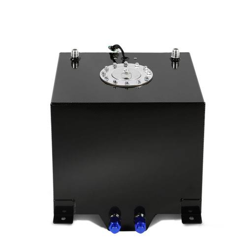 Black Aluminum Fuel Cell with Level Sender and Silver Cap B6791
