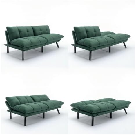 Green Velvet Convertible Sofa Bed E676