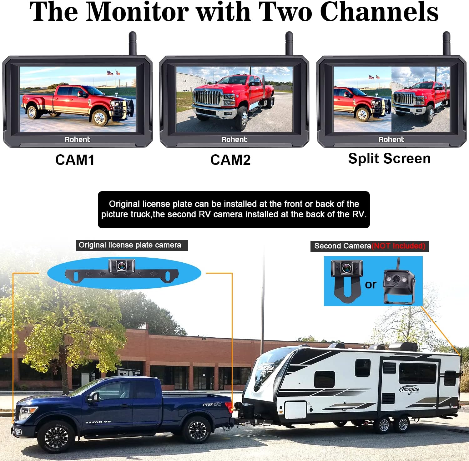Wireless Backup Camera with 5" Monitor Rear View Camera System K5155