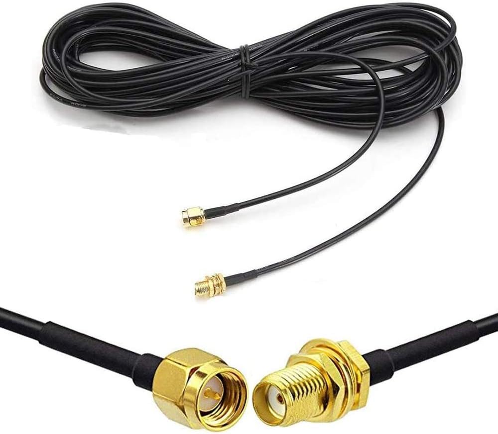 2 Pack 33ft SMA Extension Cable SMA Male to SMA Female RF Connector Adapter WiFi Antenna Extension Cable E205372
