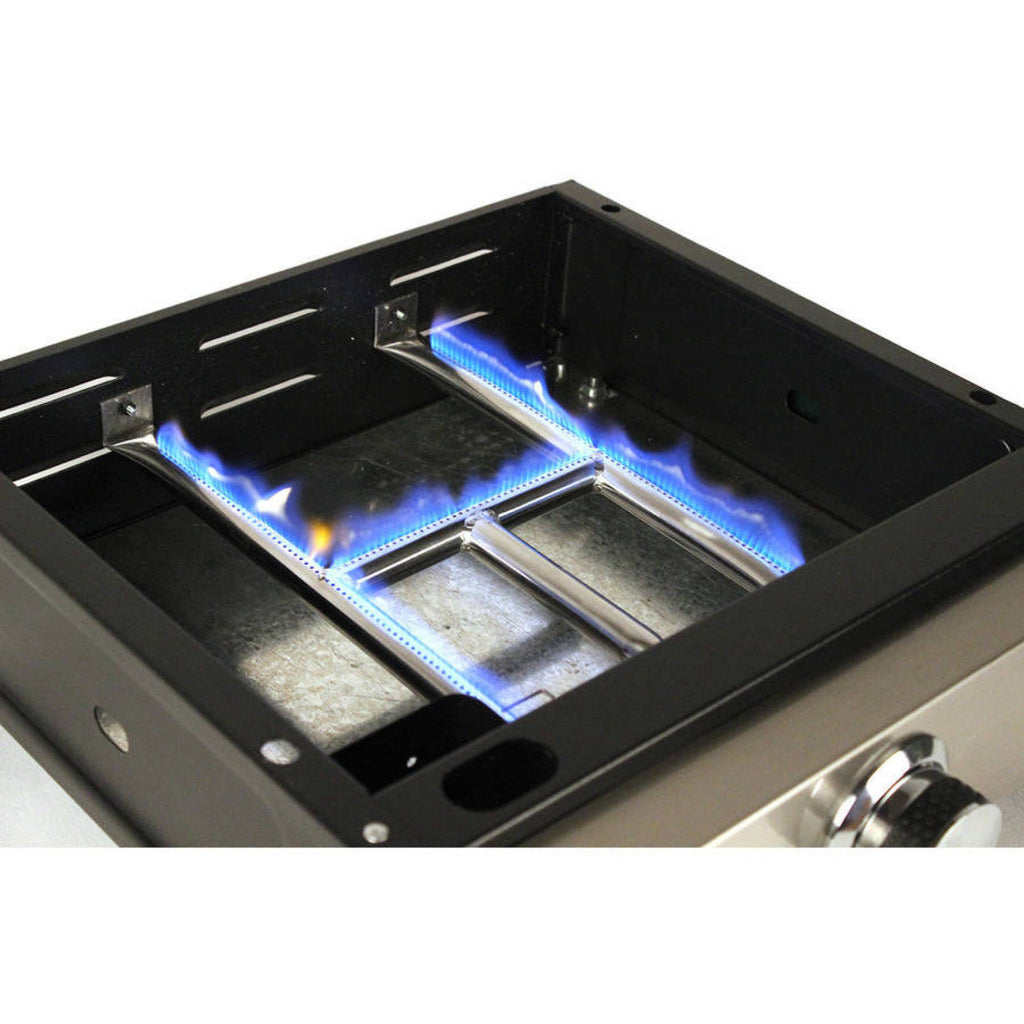 17 in. Table Top 1-Burner Portable Gas Griddle in Stainless Steel and Black F530341