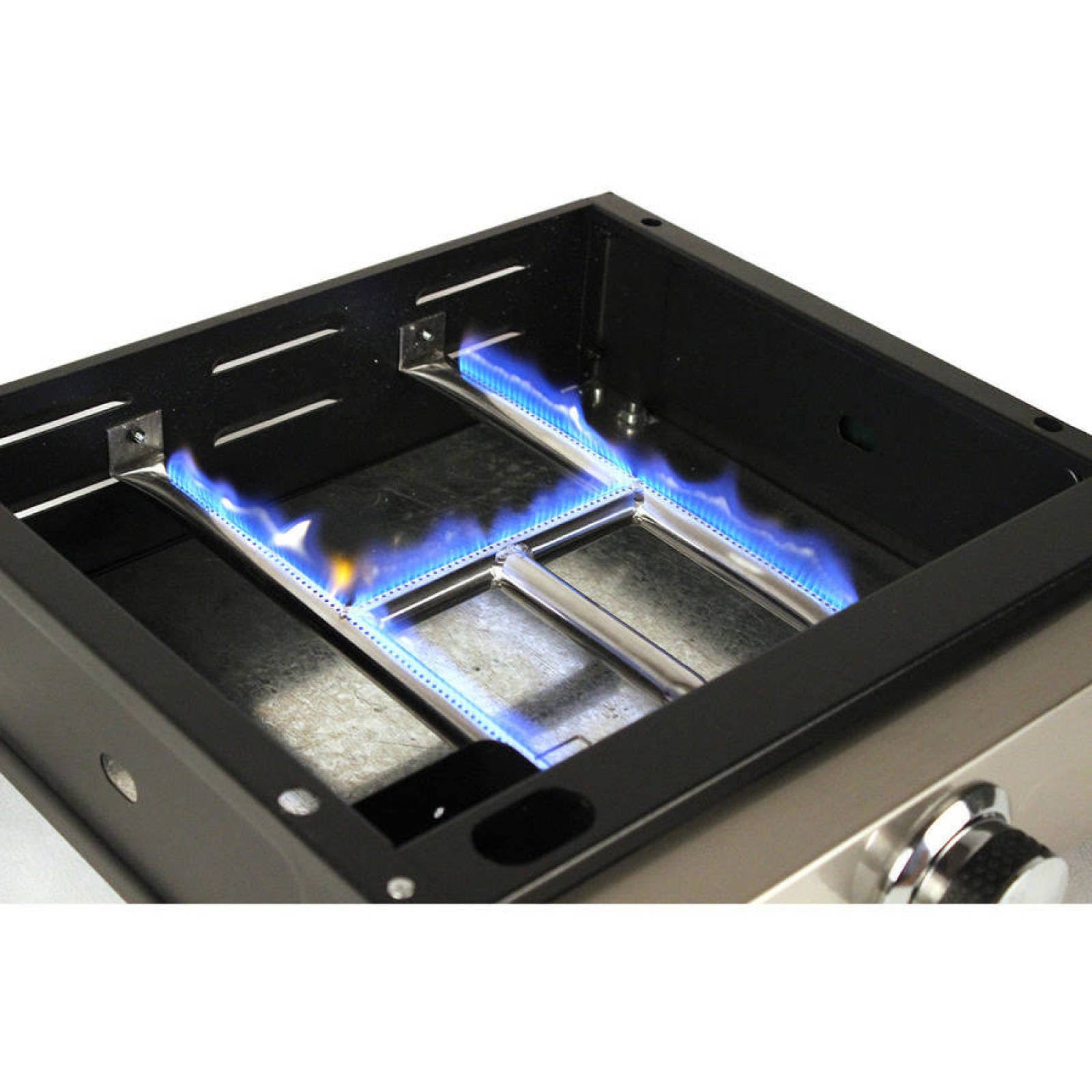 17 in. Table Top 1-Burner Portable Gas Griddle in Stainless Steel and Black F530341