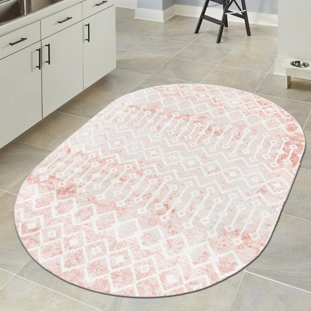 Oval Dusty Rose Low Rug P66678