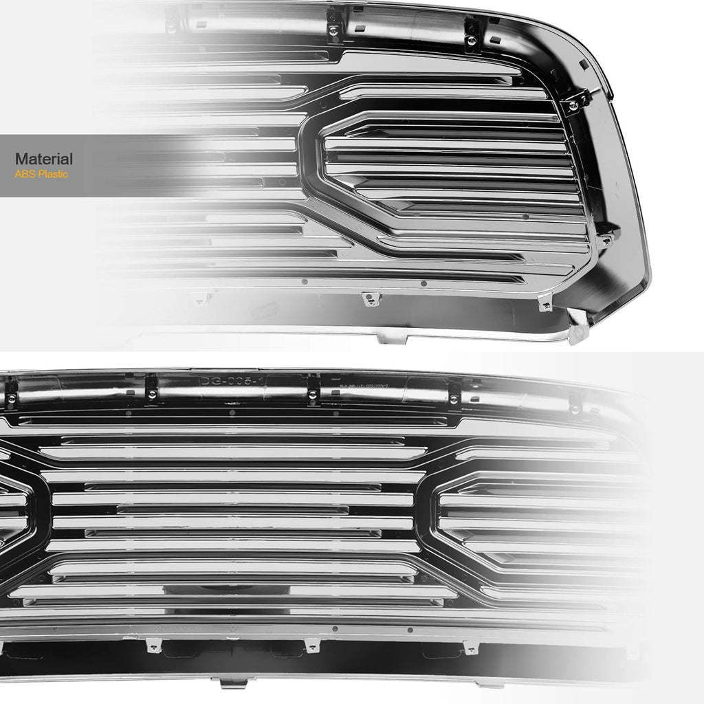 Chrome Front Hood Bumper Grille For Ram 1500 2013-2018 / Classic 2019-2022 L187441