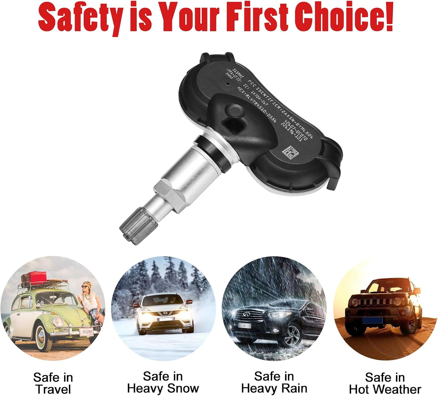 TPMS Sensor 315Mhz Programmed Tire Pressure Sensor Pack of 2 C791191