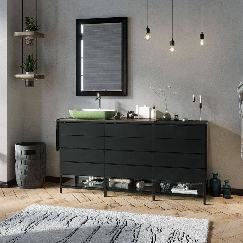 Polystone Rectangle Vessel Sink with Vessel Faucet D35850