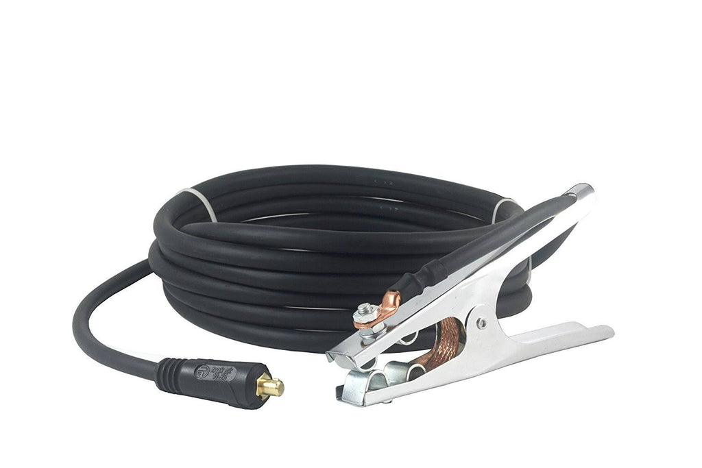 200 Amp Welding Ground Clamp Lead Assembly with Dinse Connector and #2 AWG Cable (75 Feet) E21920