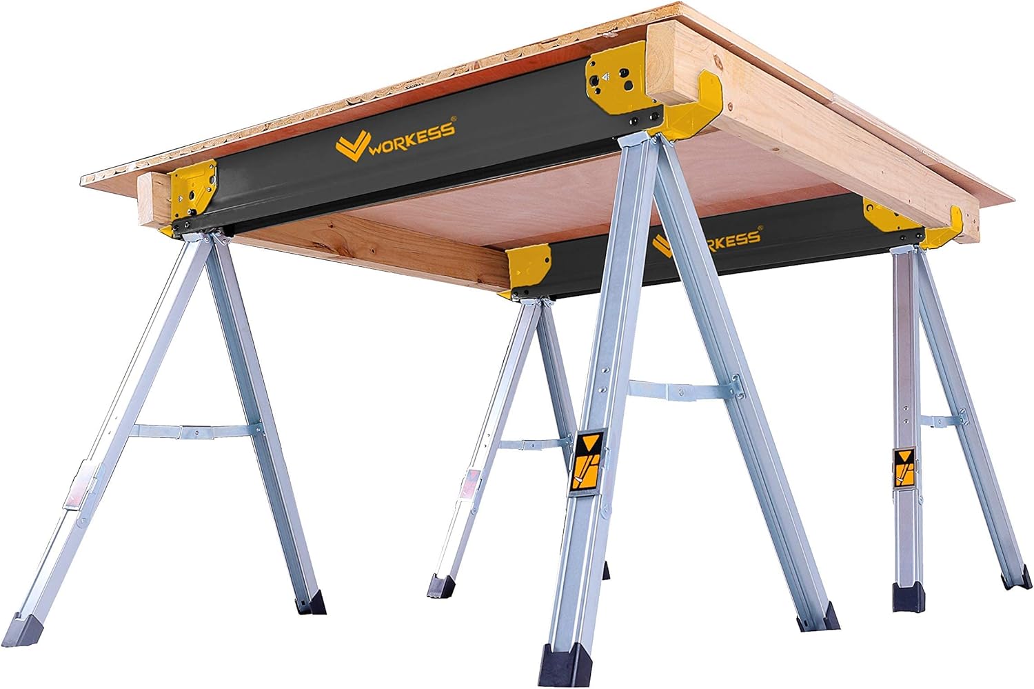 Sawhorse Portable Folding Workbench, 1300lbs Capacity 2 Positions, 2 Pack E235223